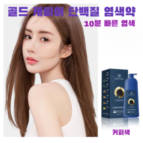 골드 캐비어 단백질 염색약 10분 빠른 염색 세럼염색제 500ml, 커피색, 1개