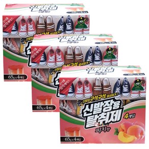 산도깨비 신발장용 탈취제 피치향 65g*4개입 신발장탈취제, 260g, 3개