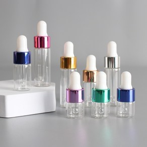 유리 공병 펄탑 미니 스포이드 페이스 에센스 오일 만들기 DIY, 1ml, 1개, 실버