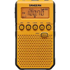 Sangean DT-800YL AMFMNOAA 기상 경보 충전식 포켓 라디오, Radio, Yellow