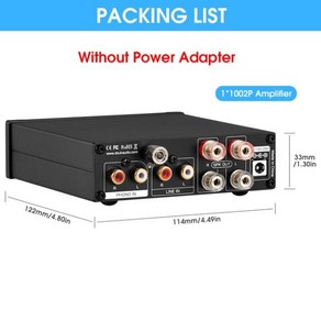 Douk 미니 TPA3221 스테레오 디지털 파워 앰프 MM 포노 턴테이블 HiFi 홈 데스크탑 100W, No Powe Adapte