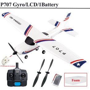 RC 비행기 탑 Pakten P707G LCD 3D 6G 3Ch 고정 날개 야외 장난감 RTF CESSNA 182 선물, 1.LCD Gyo 1B Foam, 1개