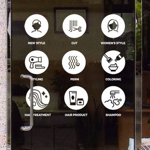 꾸밈 ih935-모던미용실아이콘그래픽스티커 그래픽스티커, B타입-양각-화이트