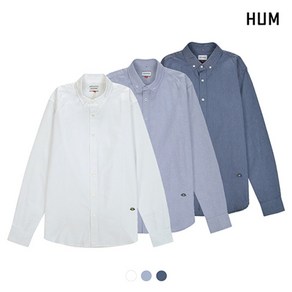 HUM 남 면100 옥스포드 포인트 자수 셔츠 H175M201A