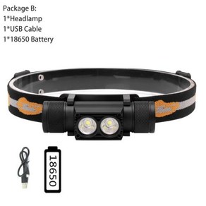 LED헤드랜턴 충전식헤드랜턴 헤드램프 BORUiT D10 L2 전조등 강력한 3000LM 방수 USB 18650 토치 캠핑 낚시 손전등, [05] D25, [01] Cold White Light, 1개, 9.D25 - Cold White Light