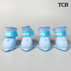 TCR 강아지 반려동물 고래 레인부츠, 블루, 1개