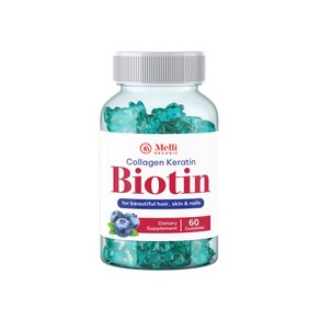 Collagen Keatin Biotin Gummies Melli fo Hai Skin & Nails Vitamins fo Hai Loss, 1개, 60정