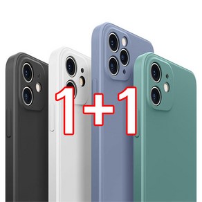 스톤스틸 아이폰 X XR XS MAX 파스텔 컬러 실리콘 젤리 카메라 풀커버 보호 각진 케이스 1+1