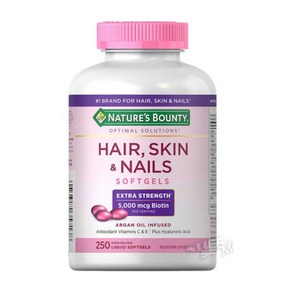 네이처스바운티 헤어 스킨&네일 250 소프트젤 NATURE'S BOUNTY HAIR SKIN AND NAILS, 1개, 250정