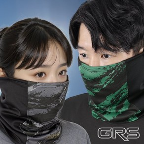 GRS 방한 골프 등산 오토바이 윈드텍 페이스 넥워머, 그린(Geen), 1개