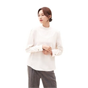 [샤트렌] 직영_배색 라운드 반넥 티블라우스_HCCWBL104