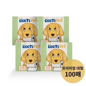 부티펫 강아지 배변패드 대형 70g 꽃무늬 프리미엄 큰패드 100매 SAP 7g, 4개, 25개입