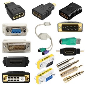 HDMI to VGA RGB DVI mini micro 변환 젠더 모음