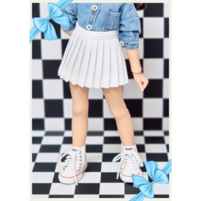 도리스돌 60cm 옷( 화이트 주름치마 )[마구샵]구체관절인형 bjd 인형옷 포켓돌 도리스돌60 유딩이 60cm옷 sd 관절인형, 1개