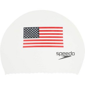 Speedo 수모 수영모 라텍스 UAS 플래그 화이트 성조기, Flag White, Flag White, 1개