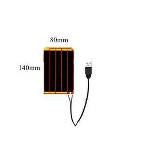 5V USB 전동 난방 필름 패드 열 탄소 섬유 원적외선 히터 랩 애완 동물 재킷 조끼 장갑 양말 바지 벨트 옷, [01] 5V, [02] 140x80mm