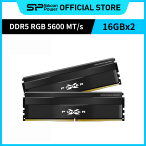 실리콘파워 Silicon Powe RGB DDR5-5600 16GB*2 CL40 PC5-44800 데스크탑 메모리 램, 블랙, 2개