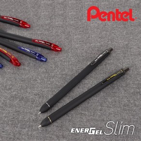 펜텔 에너겔 슬림 Enegel Slim 노크식 볼펜 0.5mm 0.7mm (BLN435R1 BL437R1), 0.7mm 메탈팁 블랙/골드링 블랙(BL437R1-A)