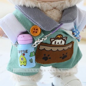 15cm 17cm 30cm 라부부 Labubu 인형옷 블루 그레이 라펠 티셔츠 15종, M