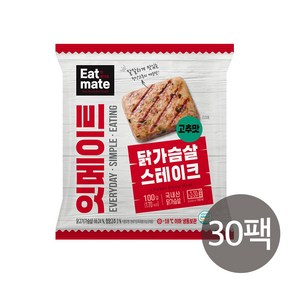 [랭킹닭컴] 잇메이트 닭가슴살 스테이크 고추, 100g, 30개, 100g