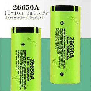 100% 충전식 리튬 배터리 손전등에 적합한 대용량 26650 20A 26650A 3.7V 5000mAh 신제품, [02] 2PCS, 2개