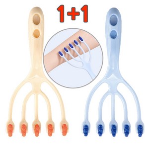 [2개 1세트 묶음] (고급형 바디마사지기 B타입 1P+1P=총2P) 롤러 두피 마사지기 지압 다리 허벅지 복부 머리 마사지 안마기 지압기, 스카이, 스카이