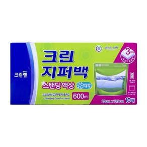 스탠딩 액상 크린 지퍼백 600ml 10매, 중(M), 1개