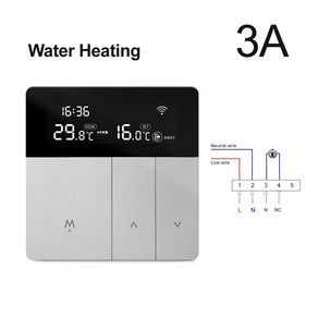 와이파이 스마트 온도조절기 온도 컨트롤러 조절 조정 전기 바닥, C.3A Wate Heating, 1개, 2.NO WiFi vesion
