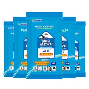 마법의 청소박사 30매 5팩 곰파이 얼룩제거 화장실 청소티슈, 5개