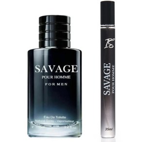 Savage 남성 향수 (3.4 Oz) + 여행용 코롱 스프레이(35ml), 옵션1, 35ml, 1개