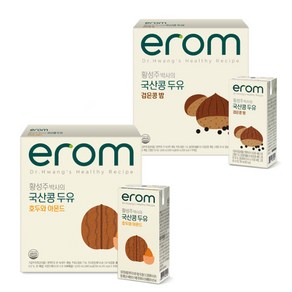 이롬 황성주 국산콩 두유 검은콩 밤 1박스 + 호두와 아몬드 1박스, 32개, 190ml