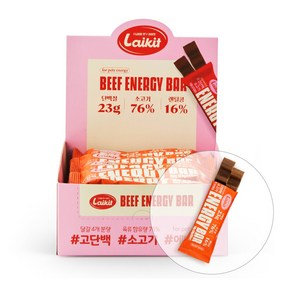 라이킷간식 프로틴 고단백 에너지바, 1개, 40g, 소고기