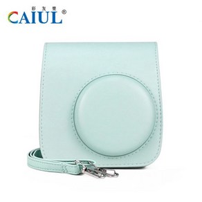 Caiul-후지 필름 인스탁스 미니 7 + / 7S 즉석 필름 카메라 케이스 PU 가죽 보호 가방 및 스트랩, 03 Blue, 1개