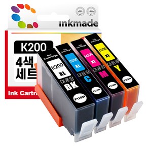 삼성 INK-K200 C200 M200 Y200 재생잉크 4색세트 SCX-1490 W SCX-1855F W SCX-2000FW