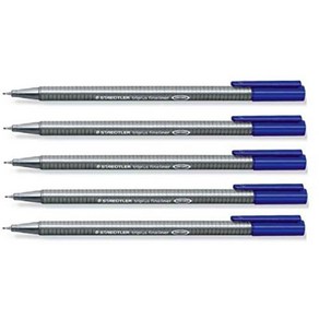 Staedtler Blue 0.3mm Triplus Fineliner Fine Line Pens Superfine Dry Safe & Washes Out of Most