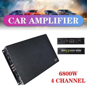 4채널 앰프 DC 12V 6800W 최대 자동차 사운드 클래스 A/B 홈 서브 우퍼 오디오 스테레오 베이스 스피커 자동차, 단일옵션, 한개옵션0