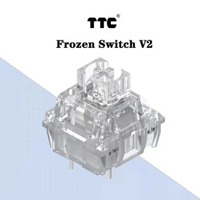 투명키보드 크리스탈 커스텀키보드 업그레이드 TTC 프로즌 스위치 V2 기계식 무소음 음소거 선형 골드 핑크 RGB와 같은 손 느낌 39g 3 핀, 2.Fozen V2  20 PCS