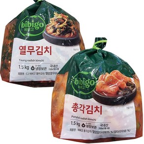 비비고 열무김치 + 총각김치, 2개, 1.5kg