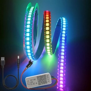 WS2812B Led 스트립 SP110E USB 블루투스 컨트롤러 WS2812 30/60/144 픽셀/m RGB 개별적으로 주소 지정 LED 라이트 키트 DC5V