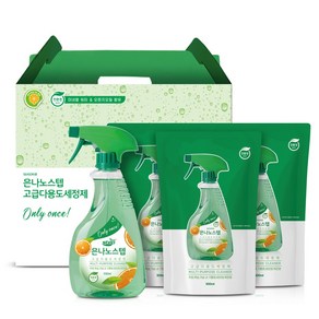 은나노스텝 시즌3 다용도 세정제 4종 세트 (550ml 1개 + 500ml 파우치 리필 3개)