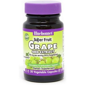 BlueBonnet Supe Fuit Gape Seed Extact Supplement 30 Count, 1개, 30정