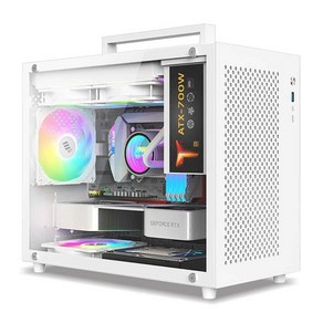 Space 8Bay AIO NAS Case MATX 8베이 베이 ATX 작업, 1개, S9 화이트 + Patiot 500W