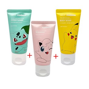 LG생활건강 포켓몬 미니스 여행용 세면도구 샴푸+컨디셔너+바디워시 50ml, 3개, 50g