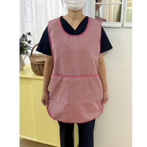 (원피스형 조끼형)앞치마 어린이집 요양보호사용 방수 주방 카페 빅사이즈 예쁜 앞치마, 1개, 원피스형(레드)