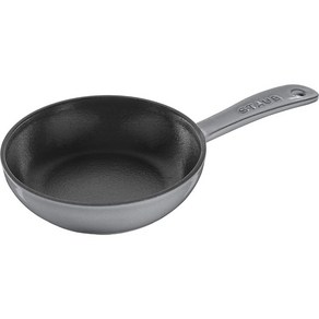 staub 스토우브 스킬렛 긴거리ー 16cm 후라이팬 법랑 주물 철 IH 대응 일본 정규 판매품 Skillet 40501-145, 1개