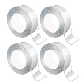 편안한42 강력 스카치 실리콘 양면테이프 겔테이프 4p, 30mm*3m*1mm, 4개, 투명