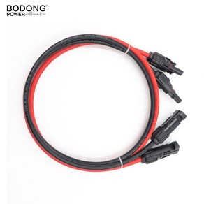 태양광 패널 케이블 익스텐션 구리 와이어 PV 커넥터 세트 4mm 6mm 2.5mm 1.5mm 12 10 14 16AW, Red and Black, 14AWG-2.5mm2, 2m ed and 2m black, 1개