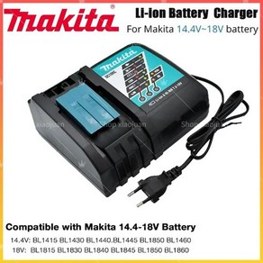 마끼다배터리 100% 마키타 충전기 14.4V-18V DC18RC 배터리 6000mAh Bl1830 Bl1430 BL1860 BL1890 도구 전원, [02] Chage -1PCS