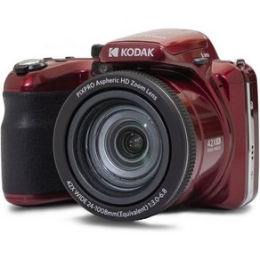 KODAK 코닥 픽스프로 아스트로 줌 AZ425 디지털 카메라 브리지 42배 광학 24mm 광각 20MP LCD 3 풀 HD 1080p 리튬 이온 배터리 빨간색 498421, 빨간.