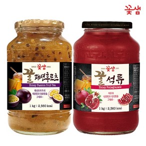 꽃샘 꿀 패션후르츠차 1KG +꿀석류차 1KG (과일에이드), 1개입